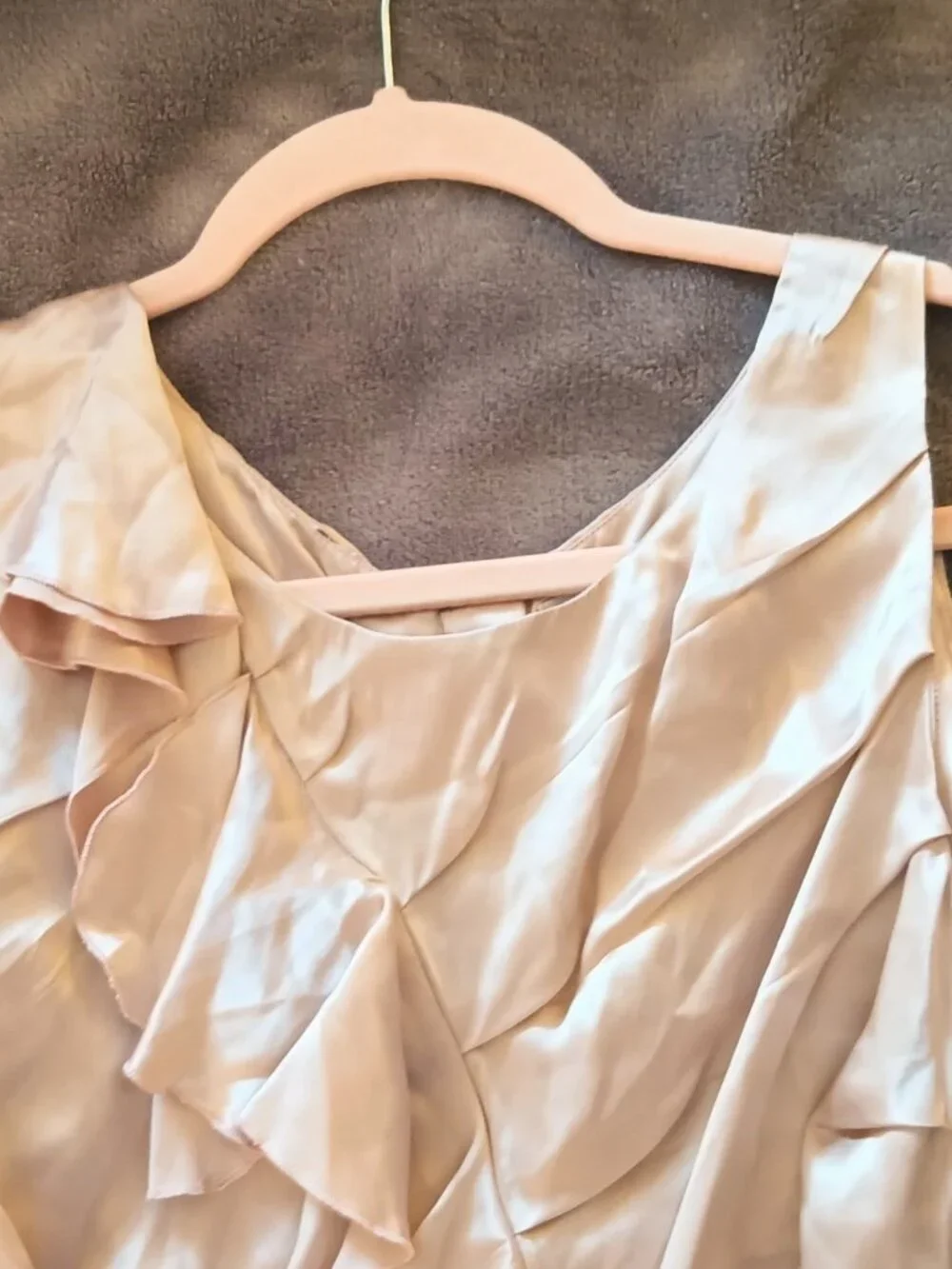 Vintage Y2K J.Crew 100% Silk Ruffle Sleeveless Blouse Top Blush Pink Size 4